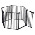 150 Adjustable Safety Gate 6 Panels Play Yard Metal Doorways Fireplace Fence Christmas Tree Fence Gate For House Stairs Gate Prohibited Area Fence
