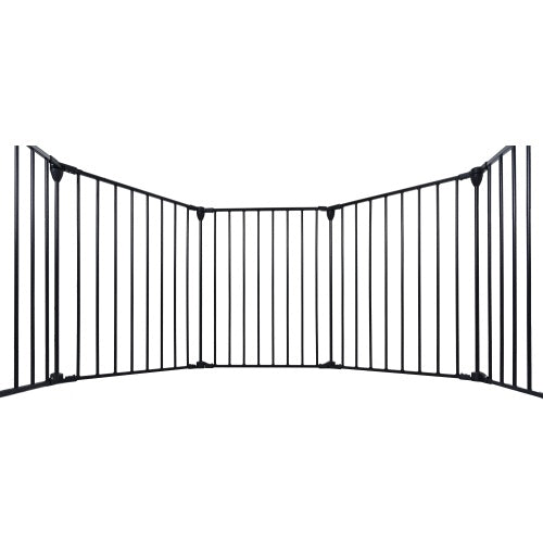 150 Adjustable Safety Gate 6 Panels Play Yard Metal Doorways Fireplace Fence Christmas Tree Fence Gate For House Stairs Gate Prohibited Area Fence