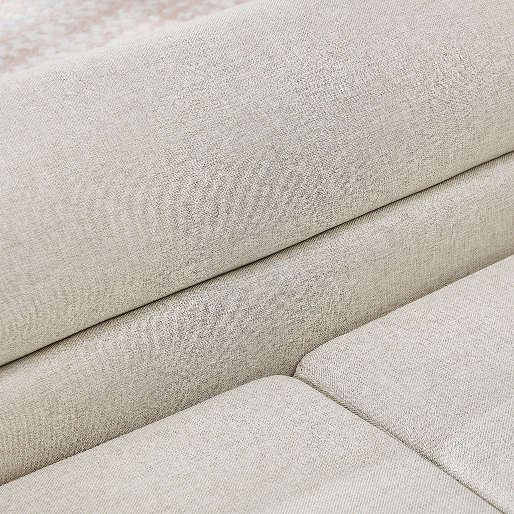 Oversized Pet Sofa, Curved Armrest Rectangular Dog Sofa, Linen Fabric Comfort Pet Couch for Large & Oversized Dogs-Beige