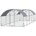 Large Metal Chicken Coop with Waterproof and Anti-UV Cover for Yard, Outdoor, Duck, Rabbit, 9.2 x 31.2 x 6.5