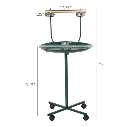 Rolling T-Bracket Bird Training Activity Playground With Perch