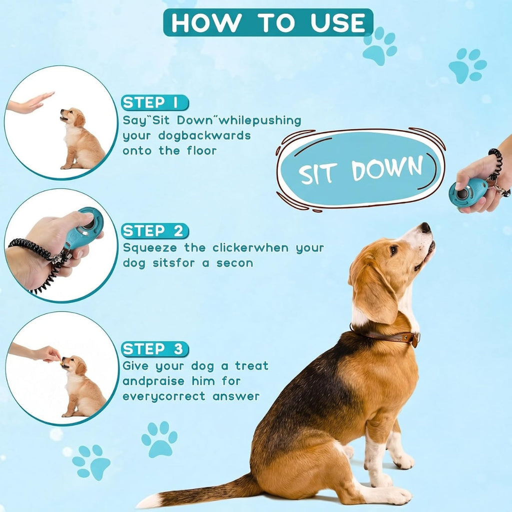 Dog Training Clicker With Sring Wrist And Keyring Pet Dog Training Clickers For Puppy, Cat