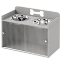 Elevated Dog Bowls with Storage, Raised Dog Bowl Stand with 2 Stainless Steel Bowl for Large Dogs, Gray