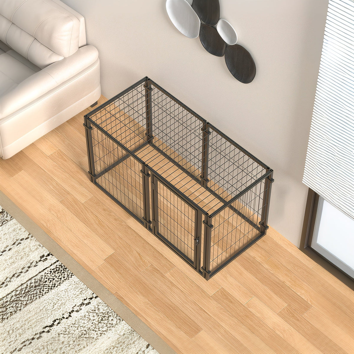 47.2" Dog Crate for Small Medium Large Dogs, Puppy Dog Playpen for Yard Indoor Outdoor Use, Pet Dog Cage Kennel (47.2"L x 23.6"W x 23.6"H)