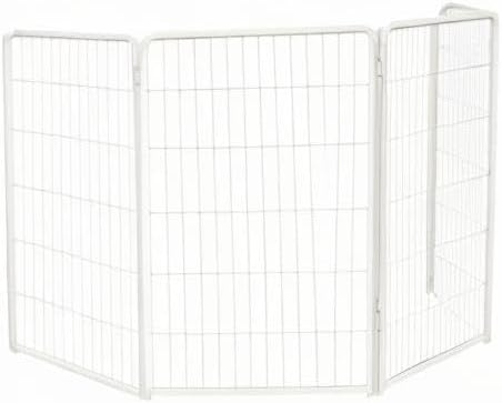 FXW Homeplus Unleashed Indoor Dog Playpen - Stress-Free and Safe Play, Heavy Duty 45 Inch 4 Wire Panels Dog Pen for Large Dogs, White│Patented
