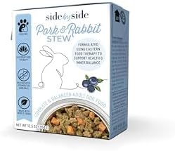 Side by Side Pork & Rabbit | Beef & Salmon Stew - Wet Dog Food & Dog Food Topper for All Breeds - Made with Nutrients & Whole Raw Ingredients - No Artificial Additives or Fillers (12.5 oz, 4-Pack)