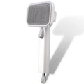 Self Cleaning Slicker Dog Cat Brush for Shedding - Deshedding Tool with Max Massage Tips, Grooming Brush for Short Medium Haired Cats & Dogs (White)