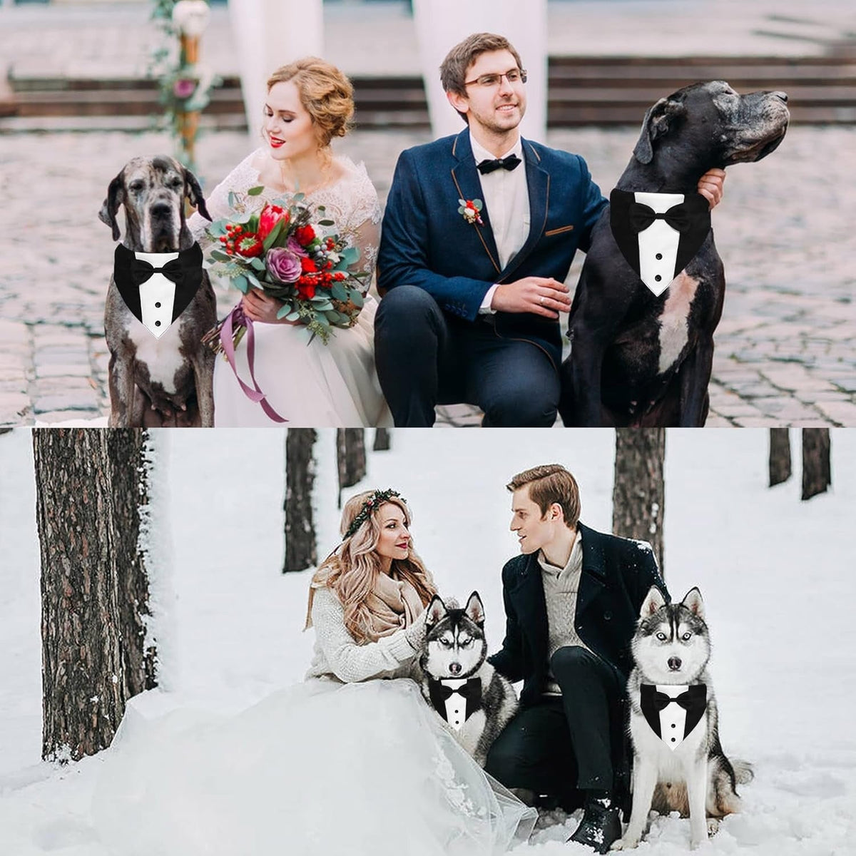 Dog Tuxedo Suit Wedding Bandana Collar With Bow Tie, Adjustable Formal Dog Tux, Engagement Birthday Tuxedo For Small Medium Large Dogs Pets