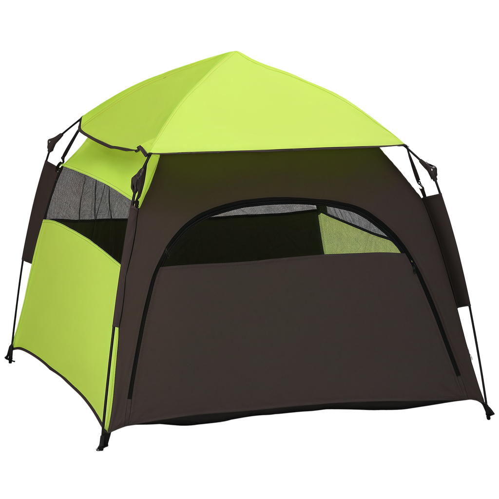 Pop Up Dog Tent for Extra Large and Large Dogs, Portable Pet Camping Tent with Carrying Bag for Beach, Backyard, Home, Green