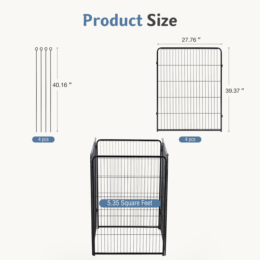Metal Material, Foldable Pet Fence With A Door, Suitable For Small, Medium And Large-sized Dogs Outdoors