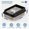 Stainless Steel Cat Litter Box, Large Open Top Litter Box With Anti Splash High Sides, Anti Tracking Pedal, Easy To Clean, Non Stick, Odor Resistant For Big Cats, Multi Cat Homes