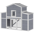 66.5" Large Chicken Coop, Wooden Chicken House with 2 Nesting Boxes, Sliding Tray & Ramp, for Backyard Farm