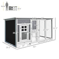 Chicken Coop Wooden Chicken House Rabbit Hutch Poultry Cage Hen Pen  PC Roof With Run Box