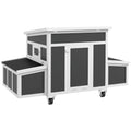 Wooden Chicken Coop with Nesting Box for 6 Chickens, Dark Gray