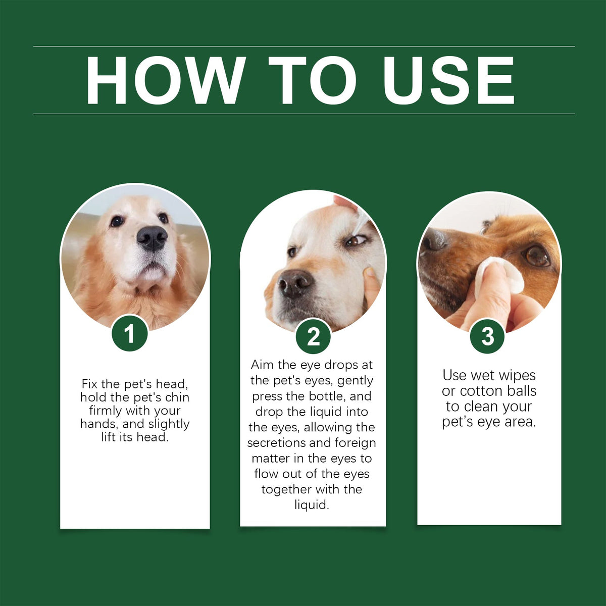 Dog Cat Eye Drops, Gentle Eye Care With Sodium Hyaluronate & Vitamin E, Soothe Irritation, 60ml Pet Eye Cleaner