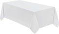 VidaFete 1 Pack Tablecloth 90 * 132inch Rectangle Table Cloth Polyester, Stain Wrinkle Resistant Polyester Dining Table Cover for Kitchen Dinning Party Wedding Tabletop Buffet Decoration(White)