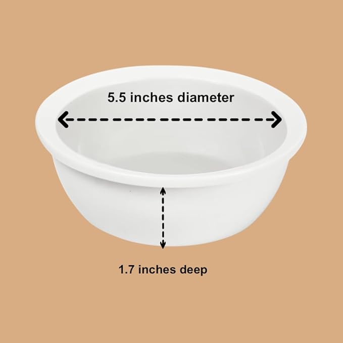 Replacement Ceramic Bowls, Dishwasher Safe Bowl for Cats and Puppy (Pack of 2)
