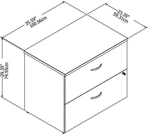 Bush Furniture BSHSCF136SGSU Studio C Storm Gray 36W Lateral File - Assembled