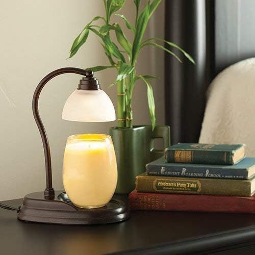 Candle Warmers Etc Aurora Candle Warmer Lamp For Top-Down Candle Melting, Bronze