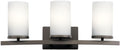 KICHLER Crosby 23" 3 Light Vanity Light Satin Etched Cased Opal Olde Bronze®,White