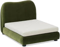Pemberly Row Upholstered Pet Bed, Olive Green Performance Velvet, 25.5" Wx32 Dx20.5 H, Small to Medium Pets, Furniture-Grade Wood Frame, Removable Cushion, Modern Design for Living Room or Bedroom