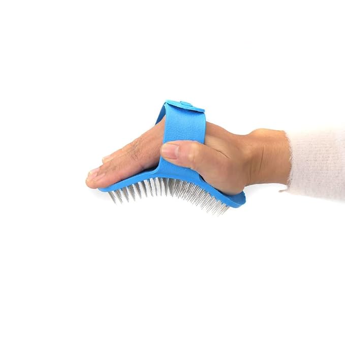 Emours Dog Grooming Brush, Pet Shampoo Bath Brush Soothing Massage Rubber Comb with Adjustable Ring Handle for Long Short Haired Dogs and Cats