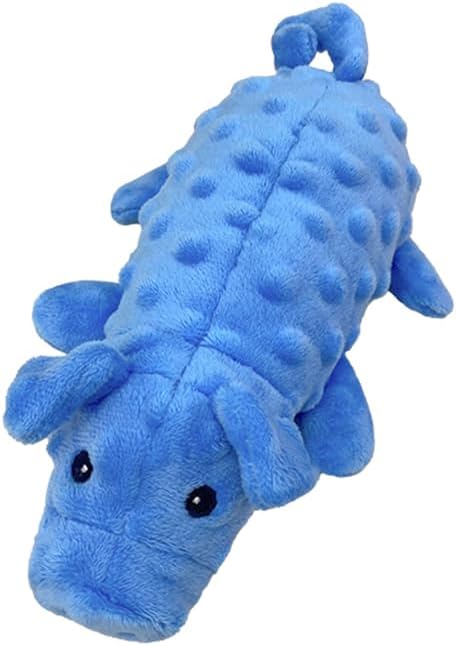 Squeaky Dog Toys Plush Dog Toy with Crinkle Paper Stuffed Durable Dog Chew Toys for Small Middle and Large Dogs Pig Blue