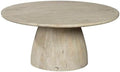 Hekman Round Coffee Table - Solid Wood Centerpiece with Pedestal Base, Round Slab Top, WoodenTable for Living Room, Modern Circle Stand for Lounge, Farmhouse, or Vintage Décor, Living Room Furniture