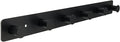 Coat Rack Wall Mounted, Black Coat Hooks Adhesive & Screw in, Stainless Steel Door Hooks for Hanging Hat Towels Clothes, Hook Rail with 6 Round Hangers