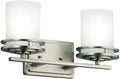 Kichler Hendrik 14.5" 2 Light Vanity Light with Satin Etched Cased Opal Glass Brushed Nickel