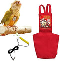 MANON ROSA Bird Diapers Leash Set Washable Reusable Handmade Flight Suit Waterproof Inner Layer - Protective Parrot Nappy Clothes Parakeets Macaws Budgies Canaries (Red3,Dove)