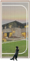 Upgraded Pet Screen Door,Fits Door Opening Size 40''x 95'',Thickened Cat Resistant Mesh Screen Door for Living Room,Kitchen,Bedroom,Cat Introduction Screen with Zipper Closure.