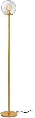 Tubicen Gold Floor Lamp with Dual-Globe Glass Shade Memory Function Art Decor 4-Stage Touch Control Dimmable Modern LED Corner Standing Floor Lamp for Bedroom Office Living Room Bedside
