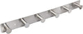 Coat Rack Wall Mounted Adhesive & Screw in, Stainless Steel Metal Coat Hooks for Door, Hook Rail with 6 Round Hangers for Hanging Hat Towels Clothes, Silver