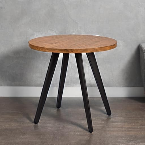 Round Dining Table, Small Dining Table for 2, 31.5" Round Table, Mid-Century Modern Kitchen Table with 1.4" Thickness Wood Grain Tabletop for or Small Space, Dining Room, Kitchen, Brown