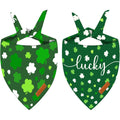 2 Pieces St. Patrick's Day Dog Bandanas, Double-Sided Reversible Triangle Scarf
