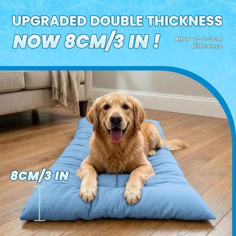 Extra-Large Summer Cooling Mat Dog Sofa Bed,Ultra-Soft, 8 Compartments, Extra-Large Plush Dog Sofa Bed,Super Soft, Thick Polyester Pet Mat With A Non-Slip Bottom