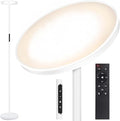 OUTON Floor Lamp, 30W/3000LM LED Modern Torchiere Sky Lamp, Bright Dimmable Standing Tall Lamp with 4 Color Temperatures, Remote Touch Control, 1 Hour Timer for Living Room Bedroom Office, White