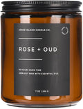 SENSE ISLAND Rose Oud Scented Candles for Men&Women | Natural Soy Candle 50 Hrs Burn Time Highly Scented Candles for Home Scented