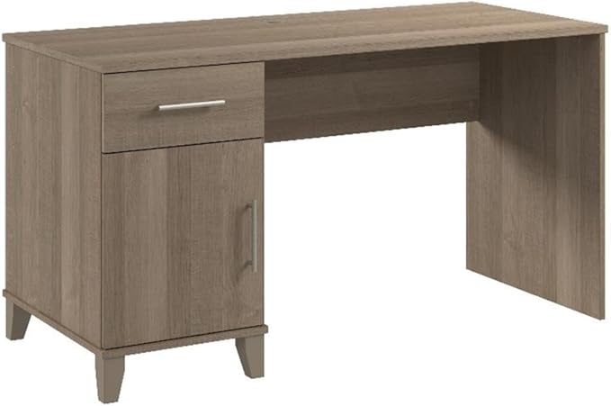 Bush Furniture Somerset 54W Office Desk with Drawer and Cabinet in Ash Gray, Computer Table with Storage for Home Office Workspace
