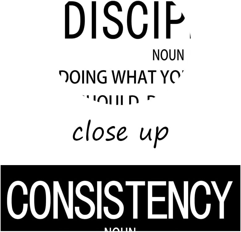 Discipline Consistency Noun Inspirational Wall Art for Office Motivational Posters Picture Prints Canvas Modern Home Decor Painting Artwork for Stretched and Framed Ready to Hang [24''W x 36''H]