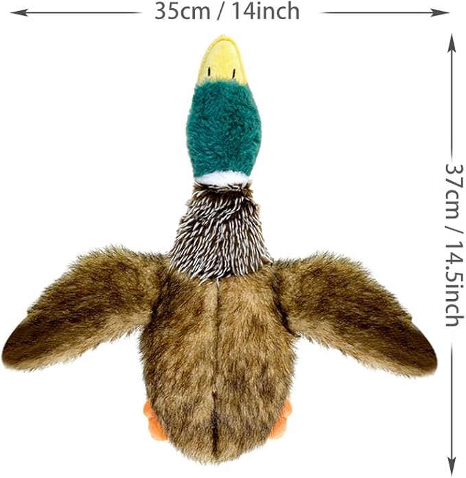 Mallard Dog Toy Squeaky Dog Toys,Wild Duck Interactive Chew Toys Stuffed Teething Toys for Large Medium Small Dog,Mallard Dogs Toys Squeaky Toy to Keep Them Busy (R-2duck)
