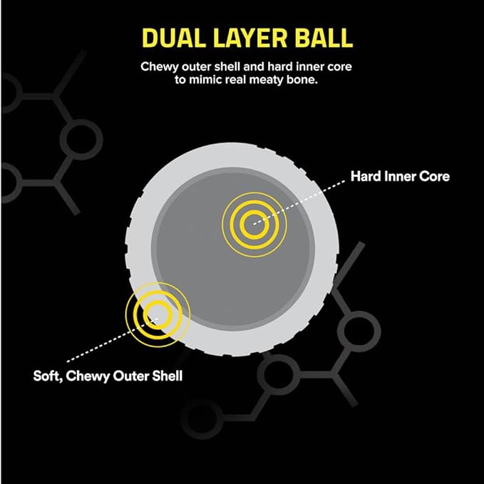 Playology Dog Toys | Dual Layer Ball Durable Chew Toy for Aggressive Chewers | Jumbo Chicken Scented Toy - Easy to Clean and Made from Non Toxic Materials