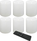 CANDLE CHOICE Waterproof Outdoor Battery Operated Flameless Candles Remote Timer White Plastic Realistic Flickering Fake Electric LED Pillars Lantern Garden Wedding Christmas Decorations 3”x4” 6 Pack