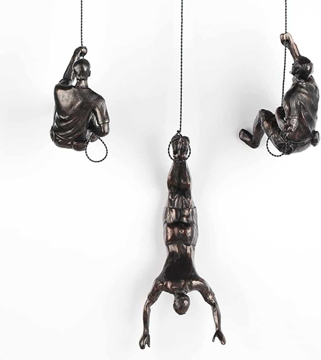 Large Set of 3 Climbing Men Wall Art Decor Sculpture,Nordic Modern Simplicity Decorative Wall Art, Climbing Man Sculptures,Home & Office Climber Gifts