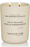 M&SENSE Natural Soy Candle| Vanilla Sandalwood | 16.6 oz, 95H Burn | Minimalist Christmas Scented Candle for Relaxation, Gifting, Home Décor | for Bedroom, Office, Party Large