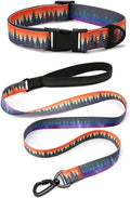 Dog Collar and Leash Set for Dogs Walking Bohemia Ethnic Style | Soft Durable Nylon Adjustable Collar with Metal Buckle and 4ft Padded Handle Matching Leash for Small Medium Large Dogs