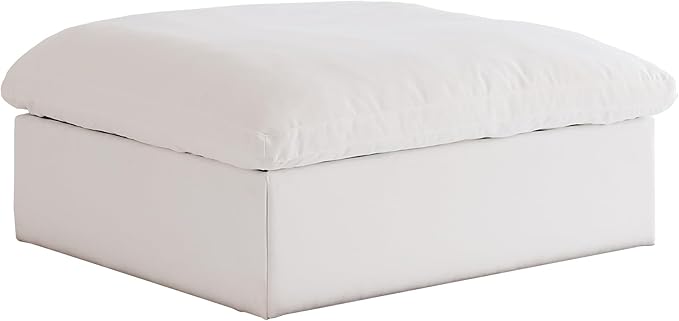 JACH Modern Ottoman Module for Living Room, Cushion Covers Removable, Minimalist Comfy Breathable Footstool for Living Room Apartment (White)