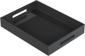 Acrylic Serving Tray with Handles-16x12x2.36Inch-Decorative Tray Letter Tray Organizer for Ottoman Coffee Table Countertop, Black