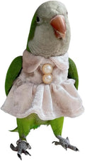 Bird Costume Bird Diaper Flight Suit Parrot Velvet Fleece Skirt Clothes Cosplay Photo Prop for Conure Lovebird Parakeet Cockatiel Macaw Small Animals Apparel (White,Small)